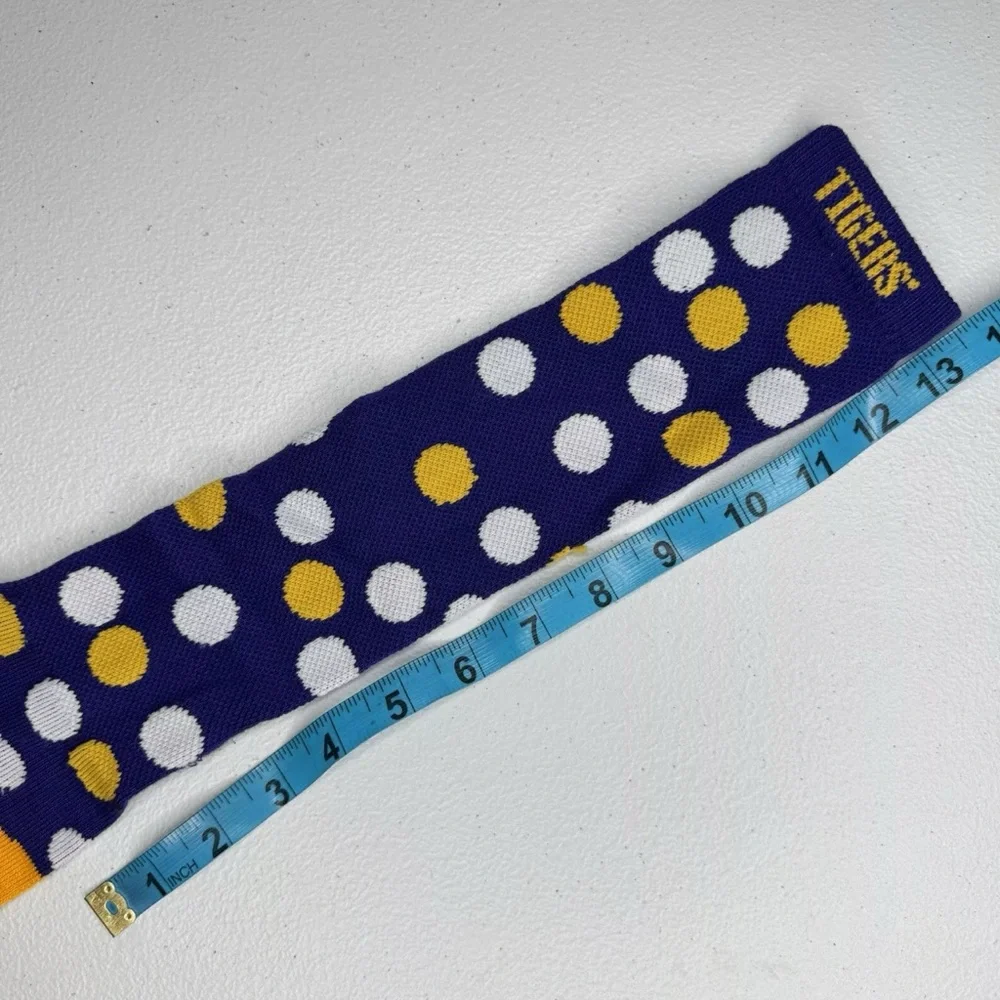 LSU Tigers Over the Calf Socks Size L Polka Dot Logo Louisiana State Fan 2 Pairs